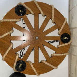 pendul rustic cu franghie iluminat led